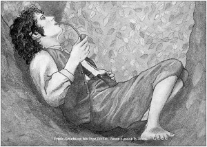 Frodo Smoking his Pipe. Anne-Louise P. 2006
